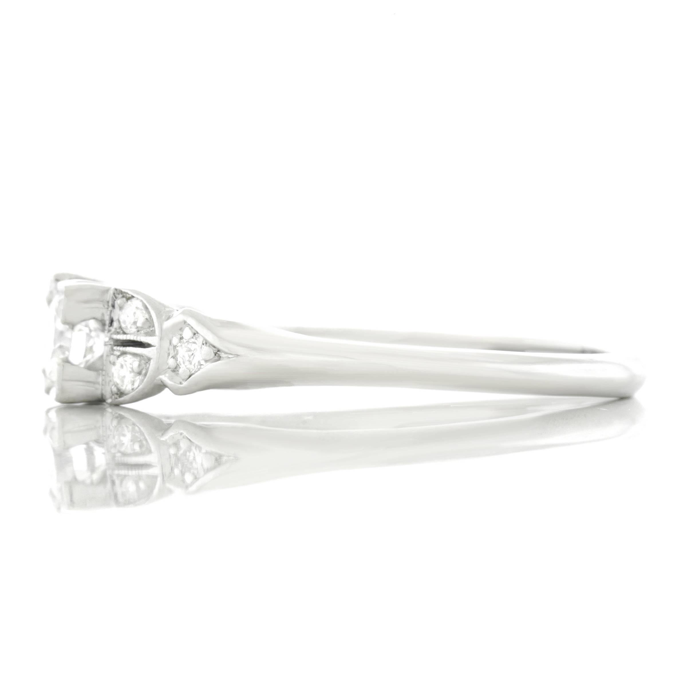 Art Deco Diamond set Platinum Engagement Ring 2