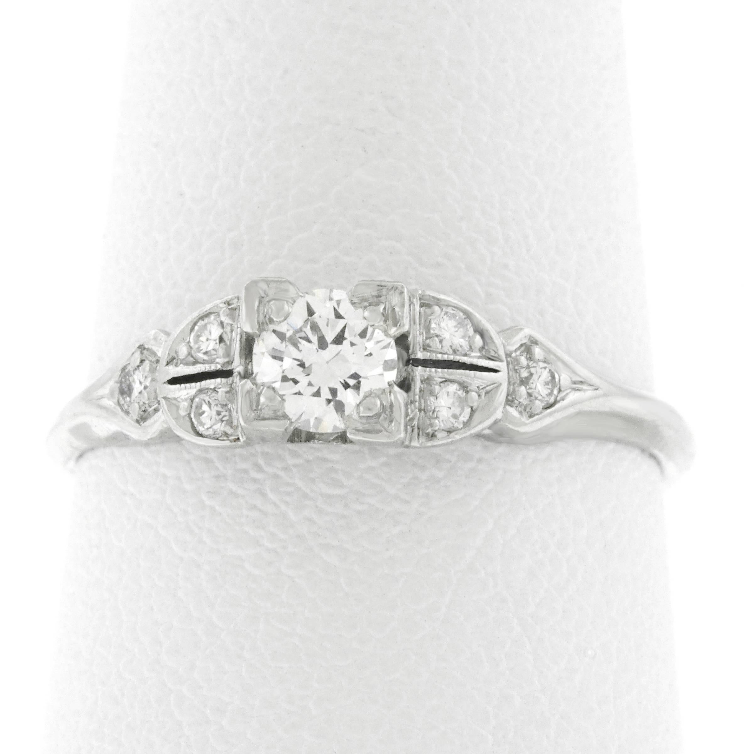 Art Deco Diamond set Platinum Engagement Ring 3