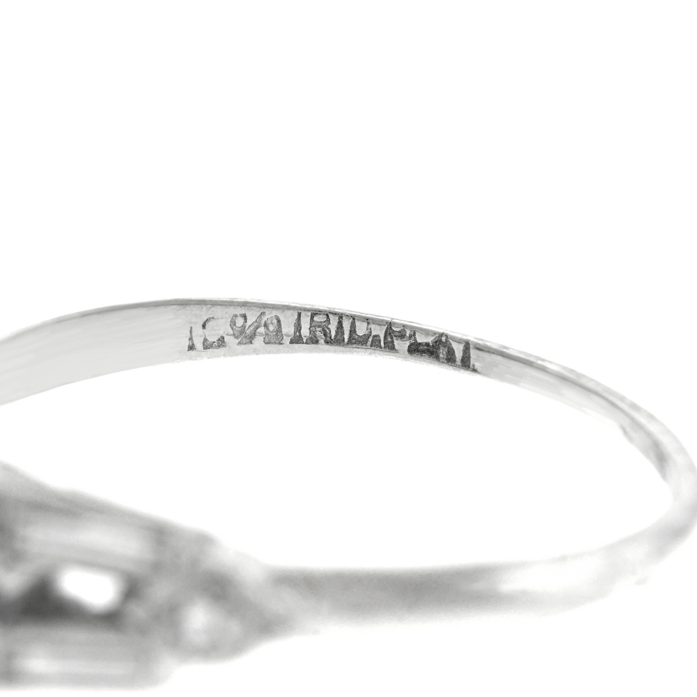 Art Deco Diamond Set Platinum Engagement Ring 1