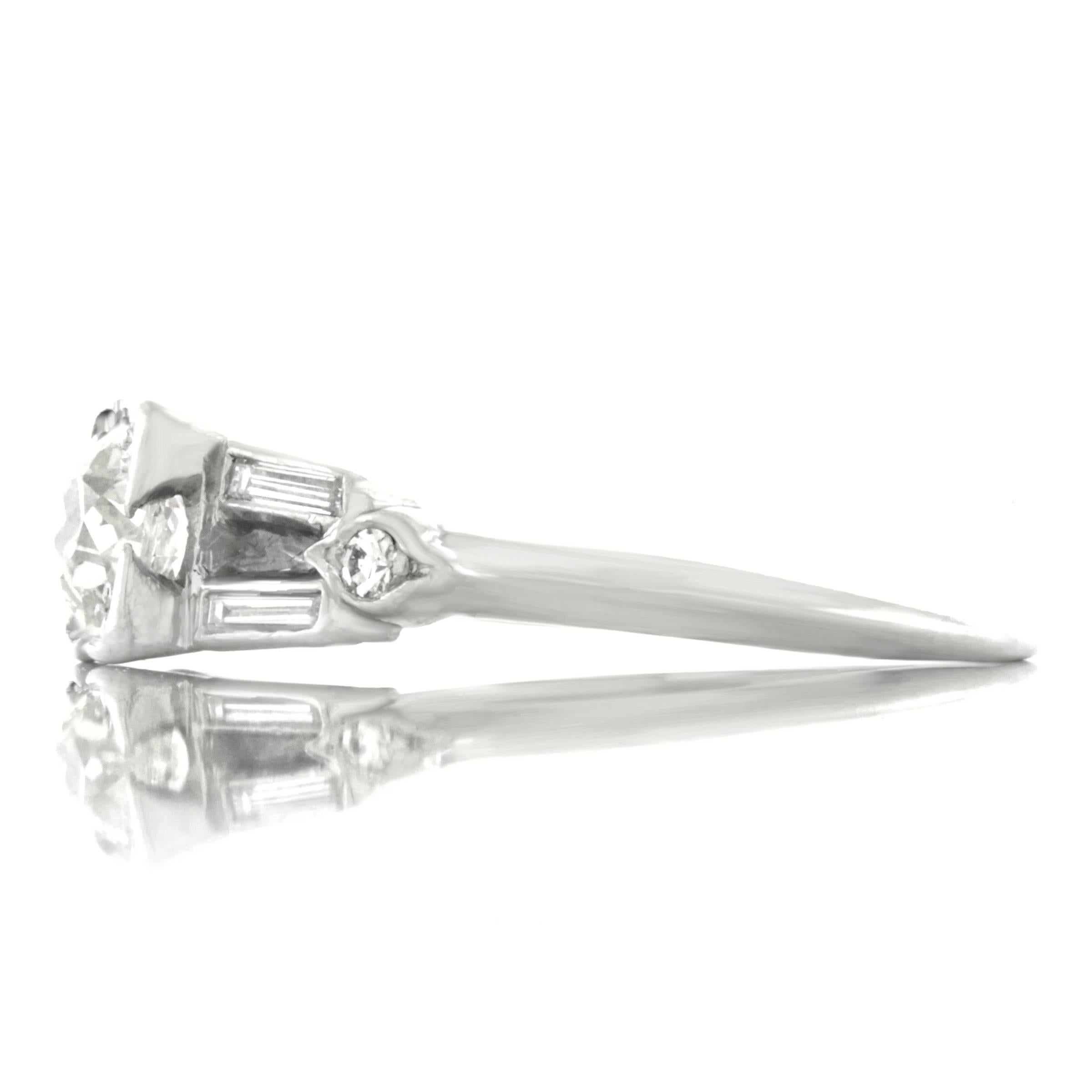 Art Deco Diamond Set Platinum Engagement Ring 3