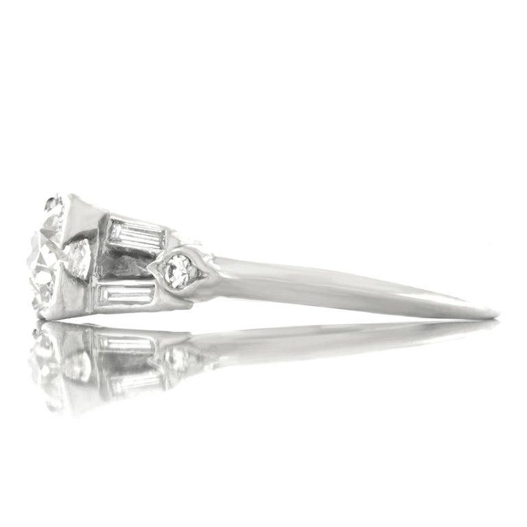 Art Deco Diamond Set Platinum Engagement Ring at 1stDibs