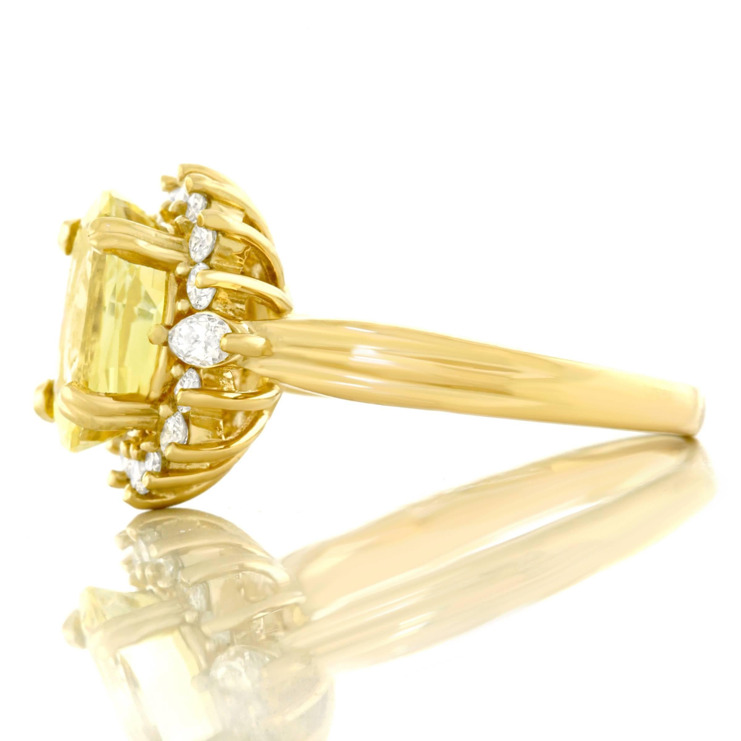 Yellow Sapphire and Diamond Set Gold Ring 3
