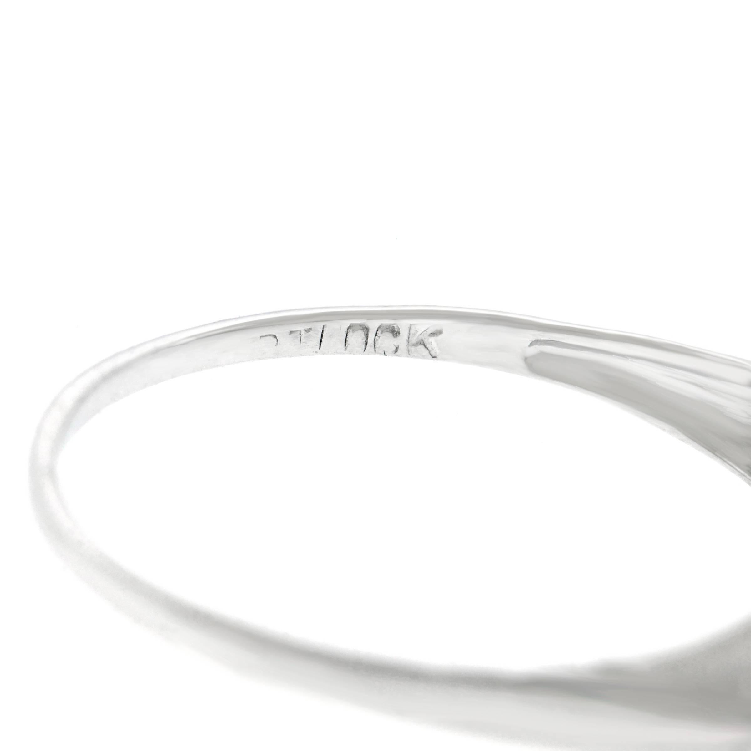 Women's Art Deco Diamond Engagement Ring, White Gold