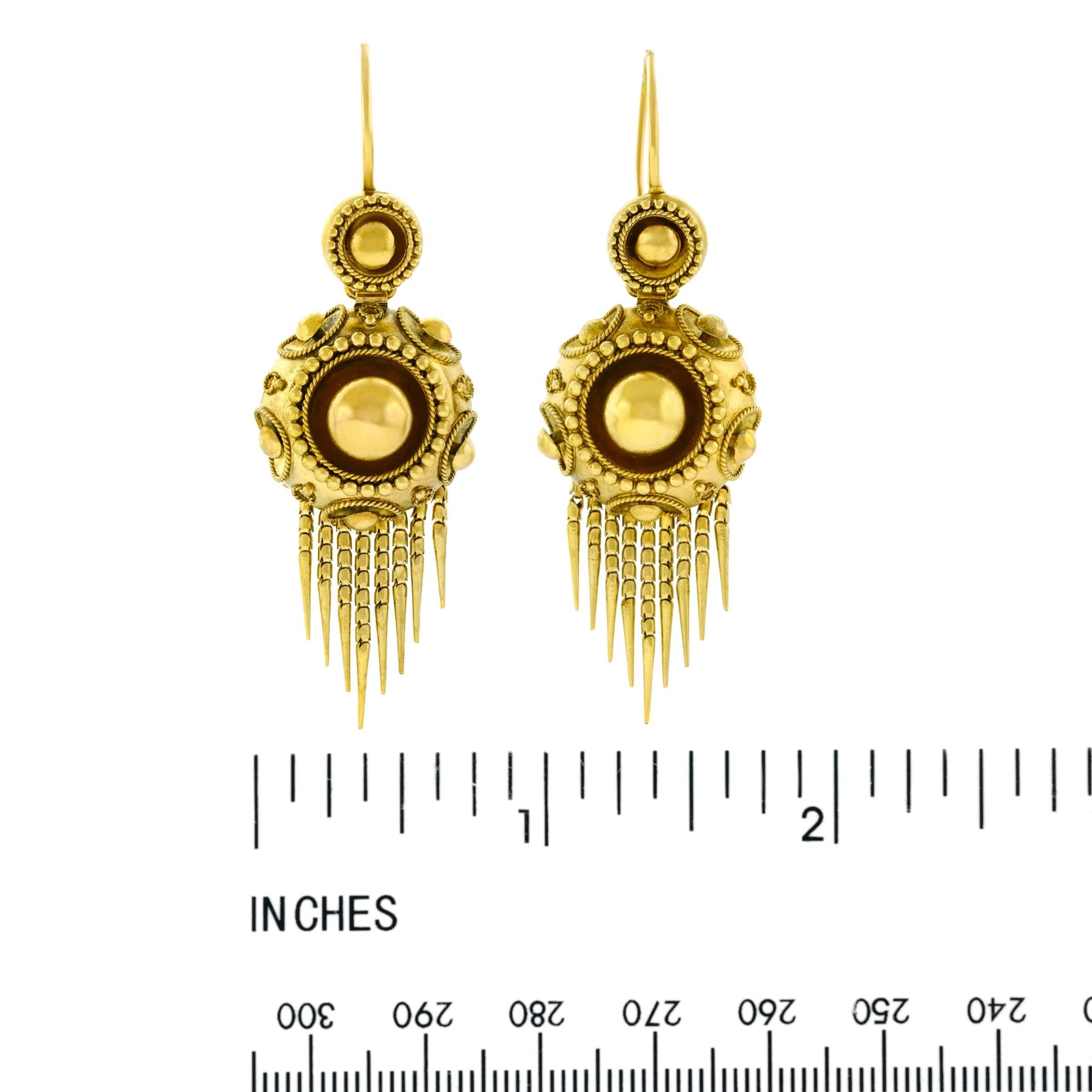 Women's or Men's Antique Gold Chandelier Earrings
