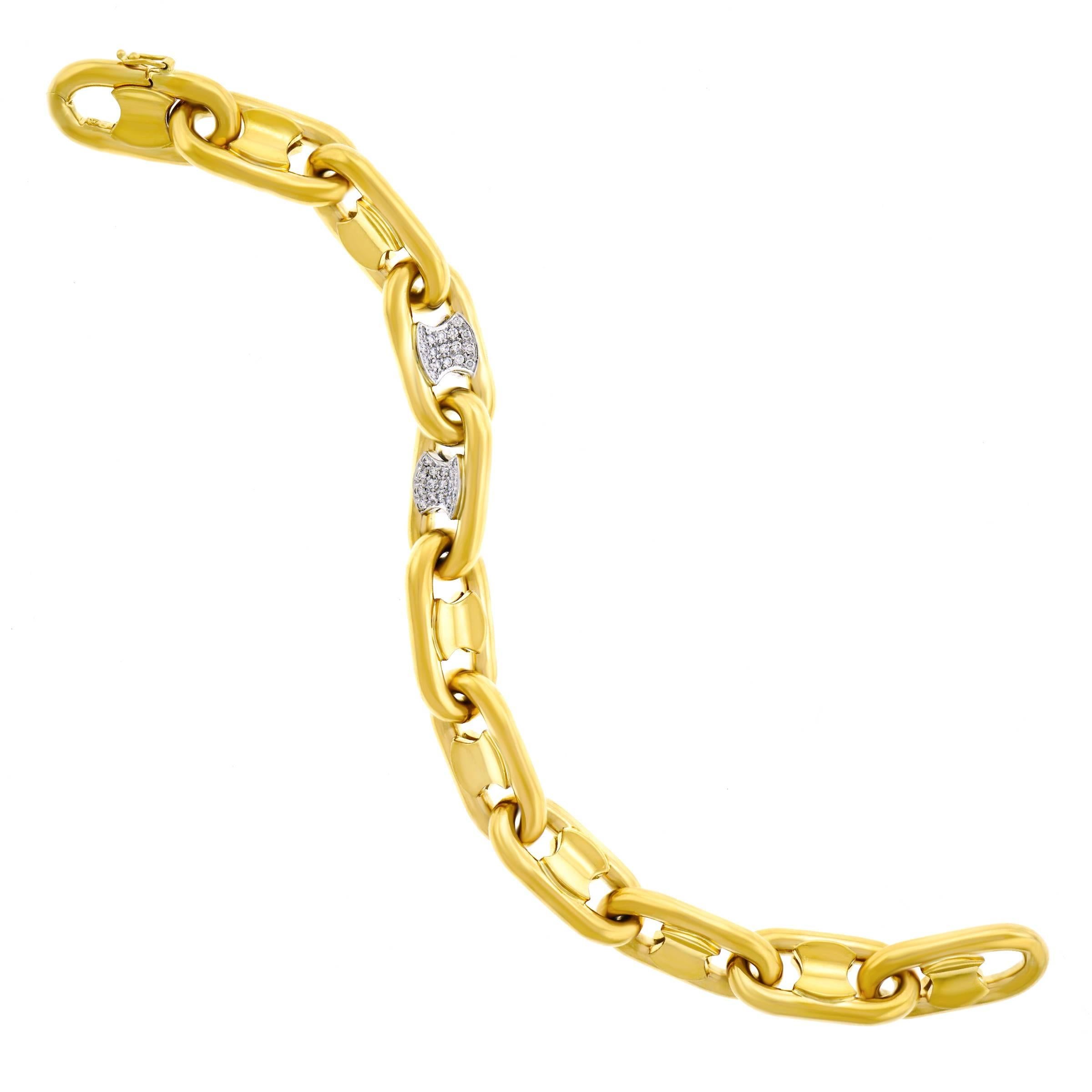Abel & Zimmerman Diamond Set Gold Bracelet In Excellent Condition In Litchfield, CT