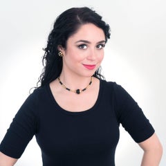 1970s Modernist Hard Stone and Gold Necklace