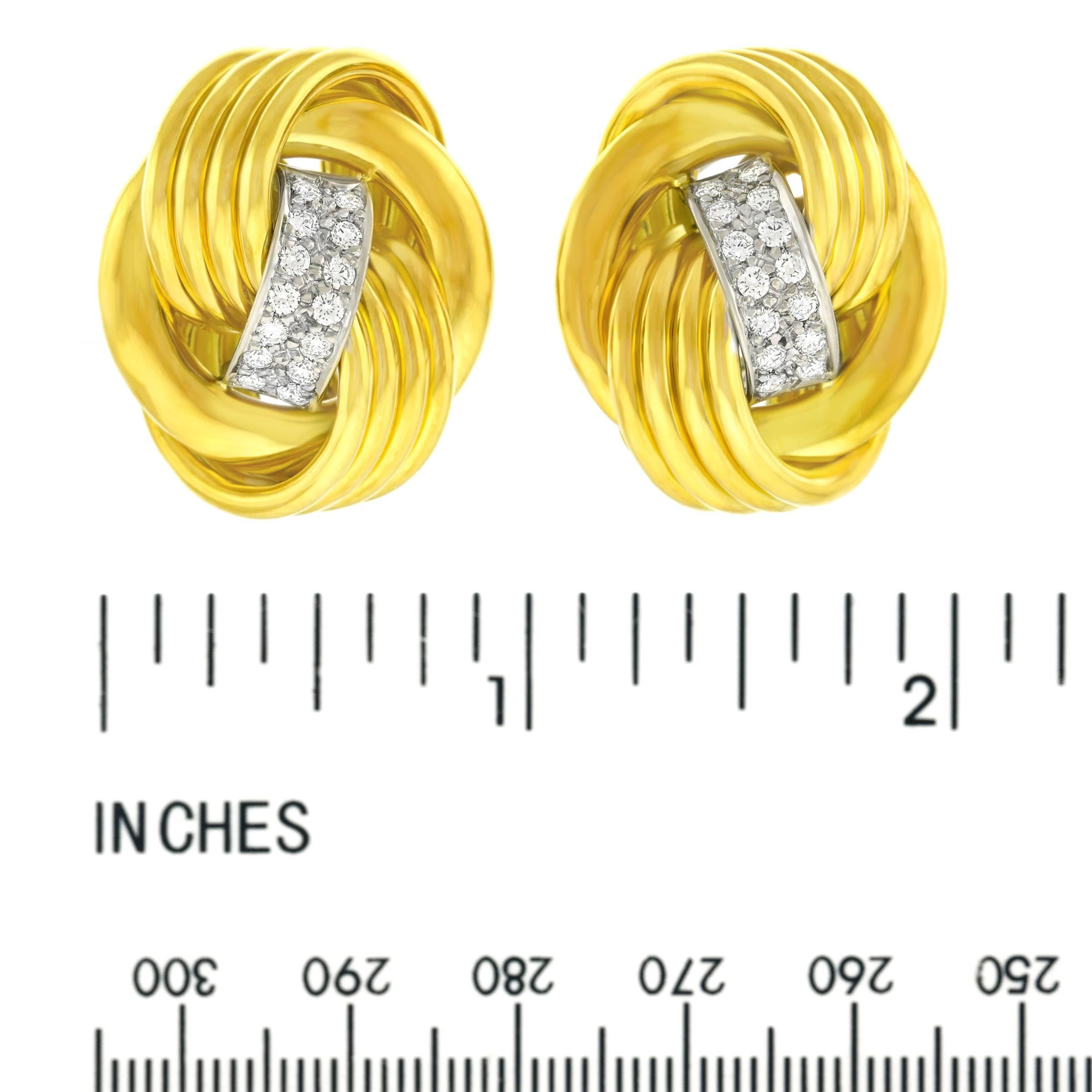 Meister Gold and Diamond Knot Earrings 1
