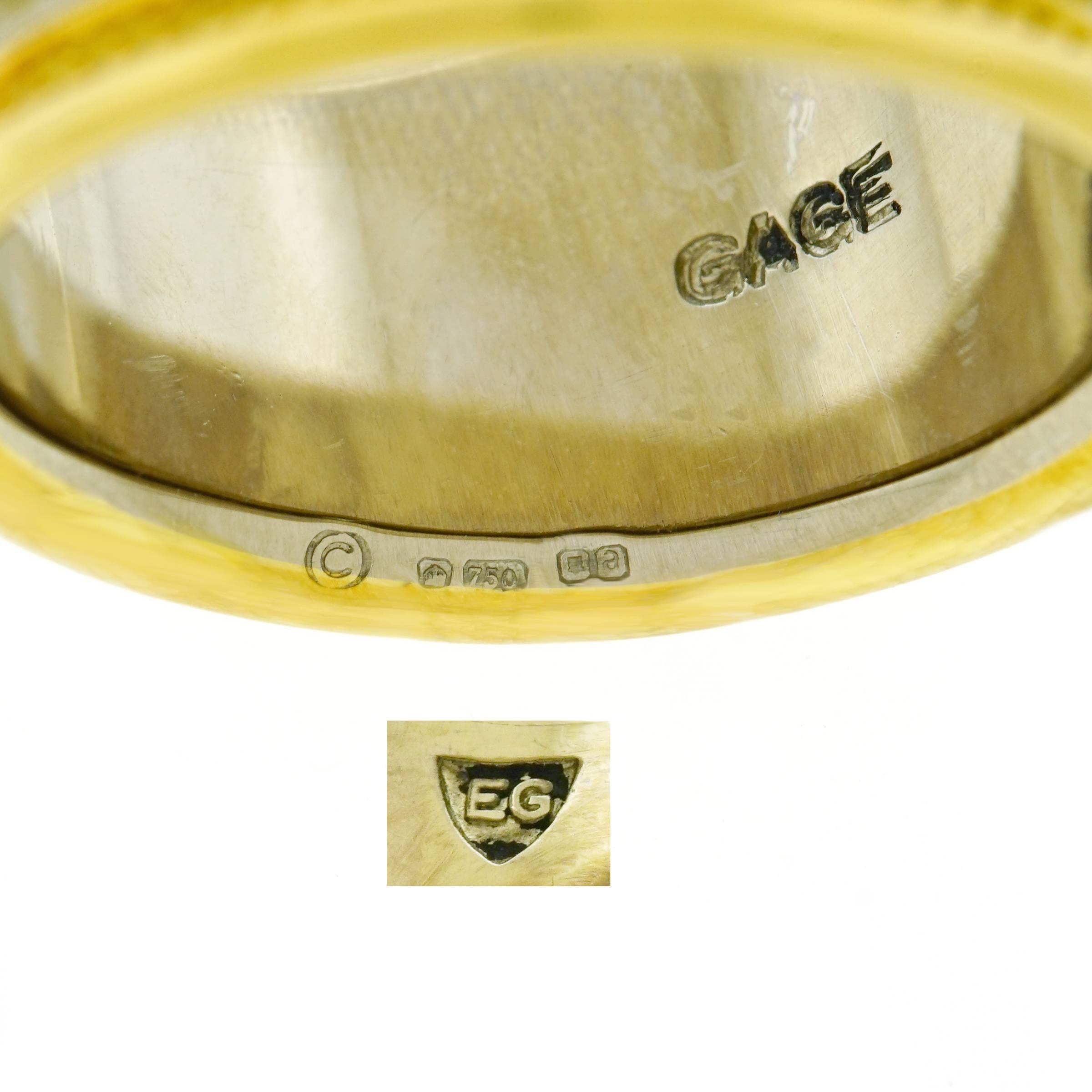 Women's or Men's Elizabeth Gage Diamond Set Gold Ring