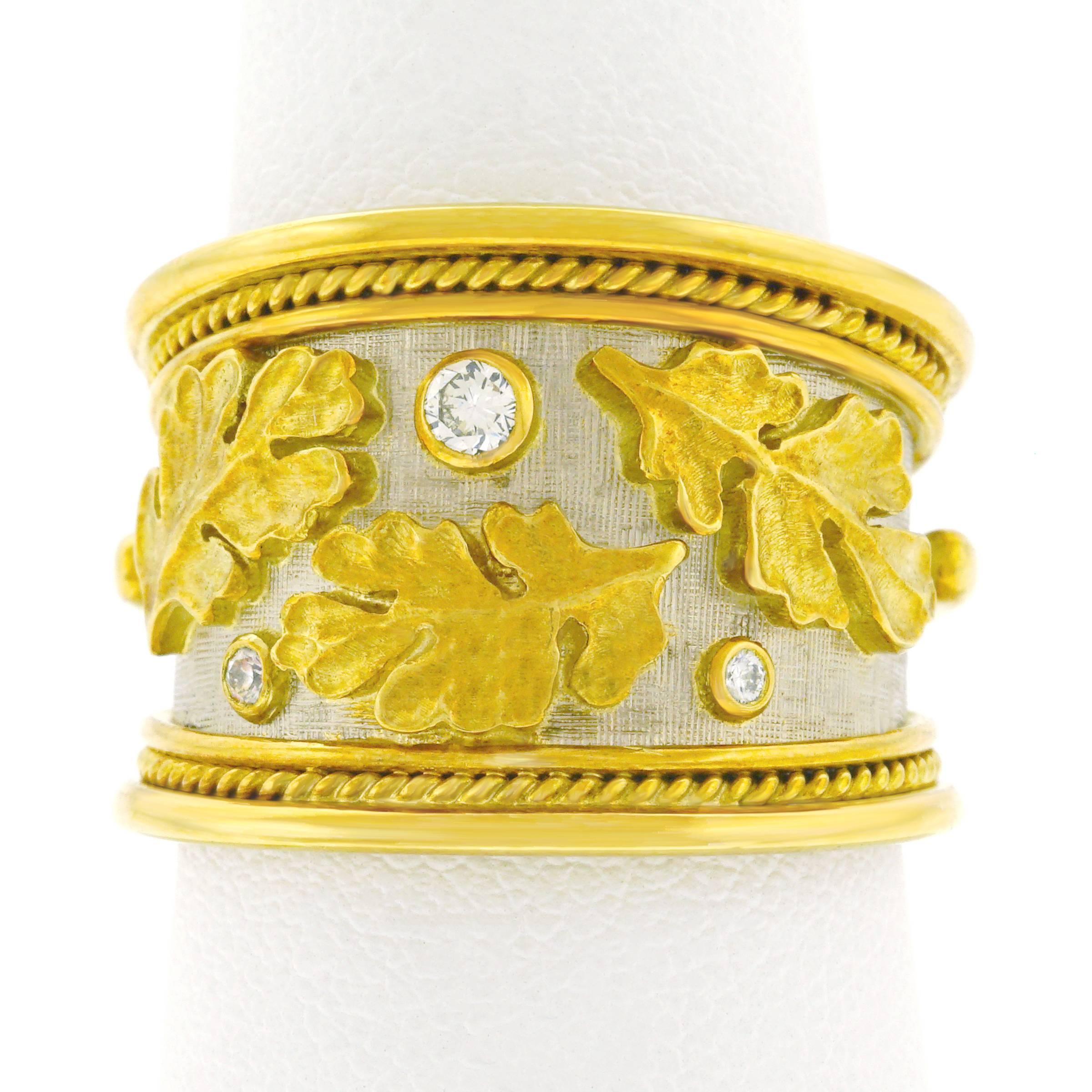 Elizabeth Gage Diamond Set Gold Ring 3