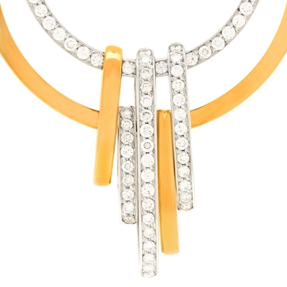 Contemporary Crivelli Diamond Gold Modern Art Chandelier Earrings