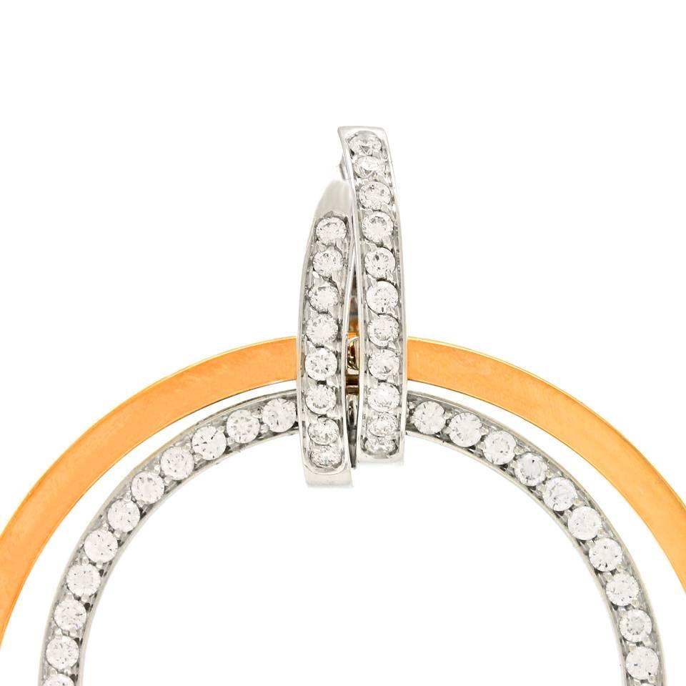 Crivelli Diamond Gold Modern Art Chandelier Earrings 2
