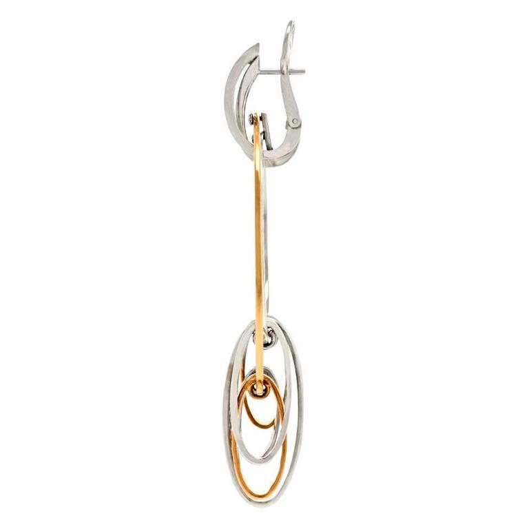 Crivelli Diamond Gold Modern Art Chandelier Earrings at 1stDibs