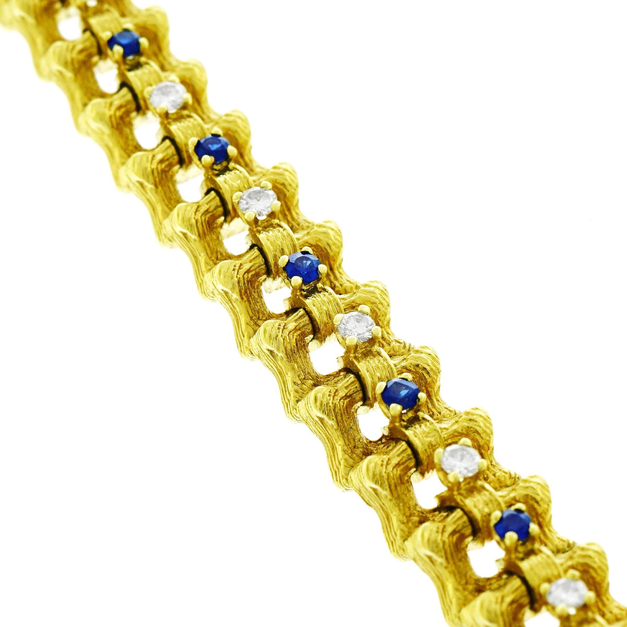 Sapphire and Diamond Set Gold Bracelet 2