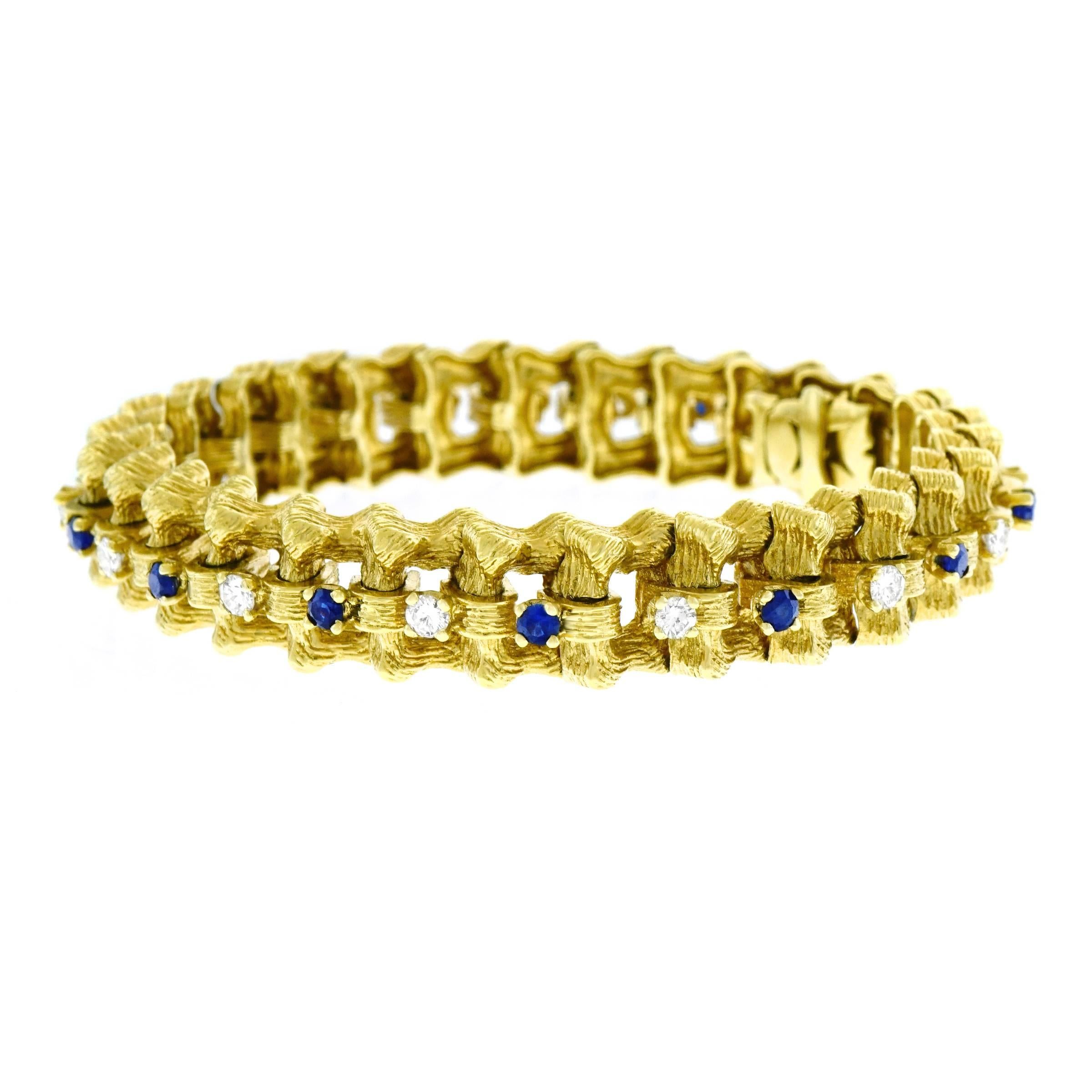 Sapphire and Diamond Set Gold Bracelet 4
