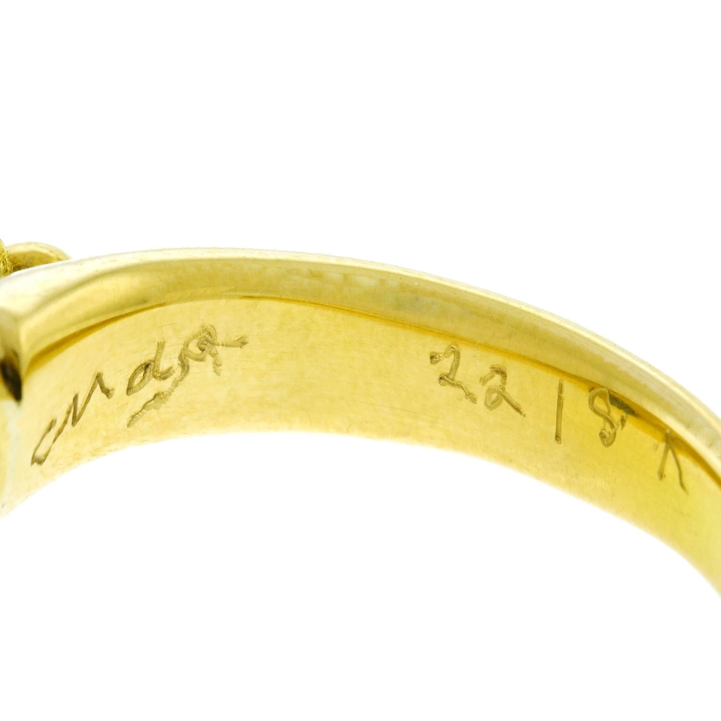 Archaic Motif Tanzanite Set High Karat Gold Ring 2
