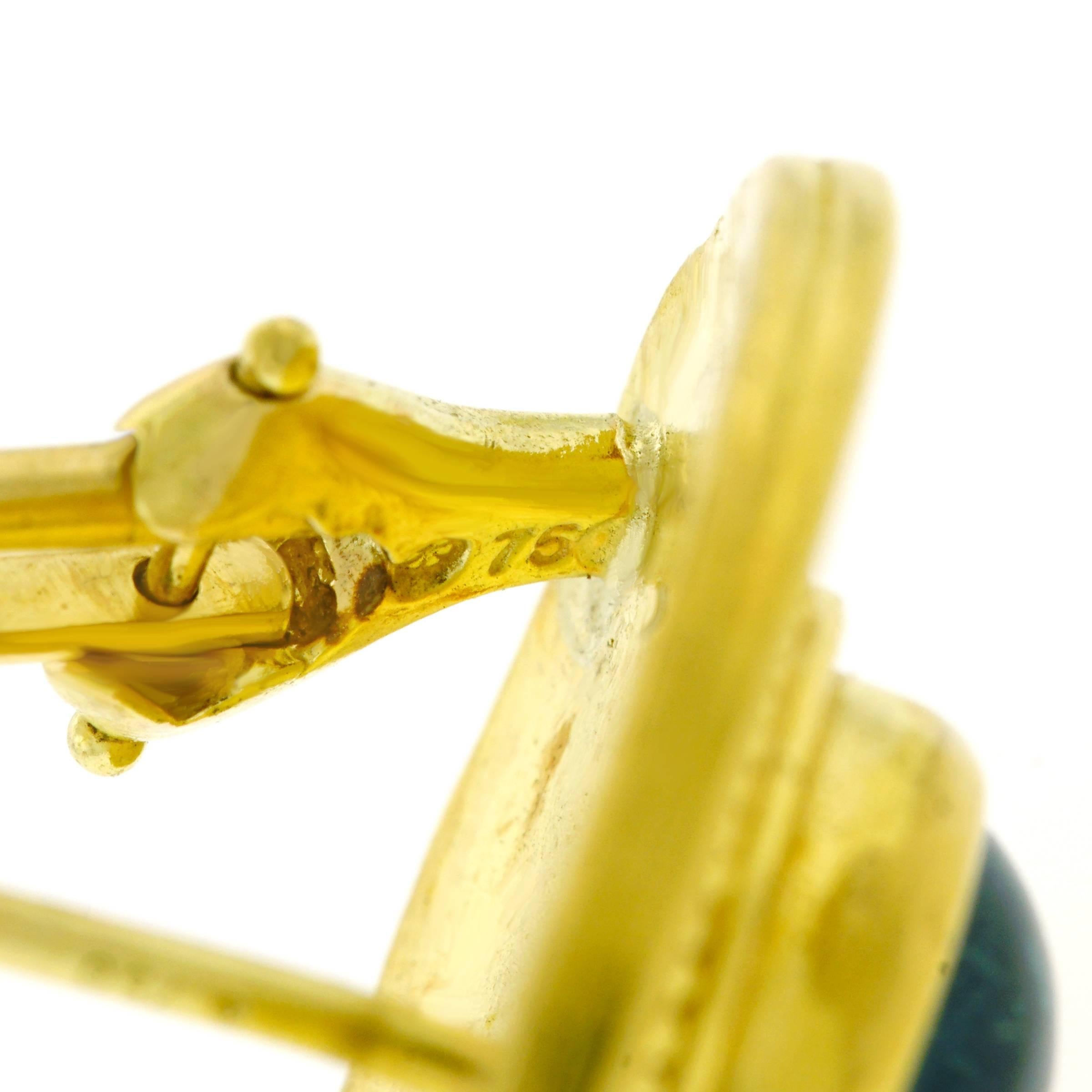 Maija Neimanis Archaic Motif Tourmaline Set Gold Earrings 1