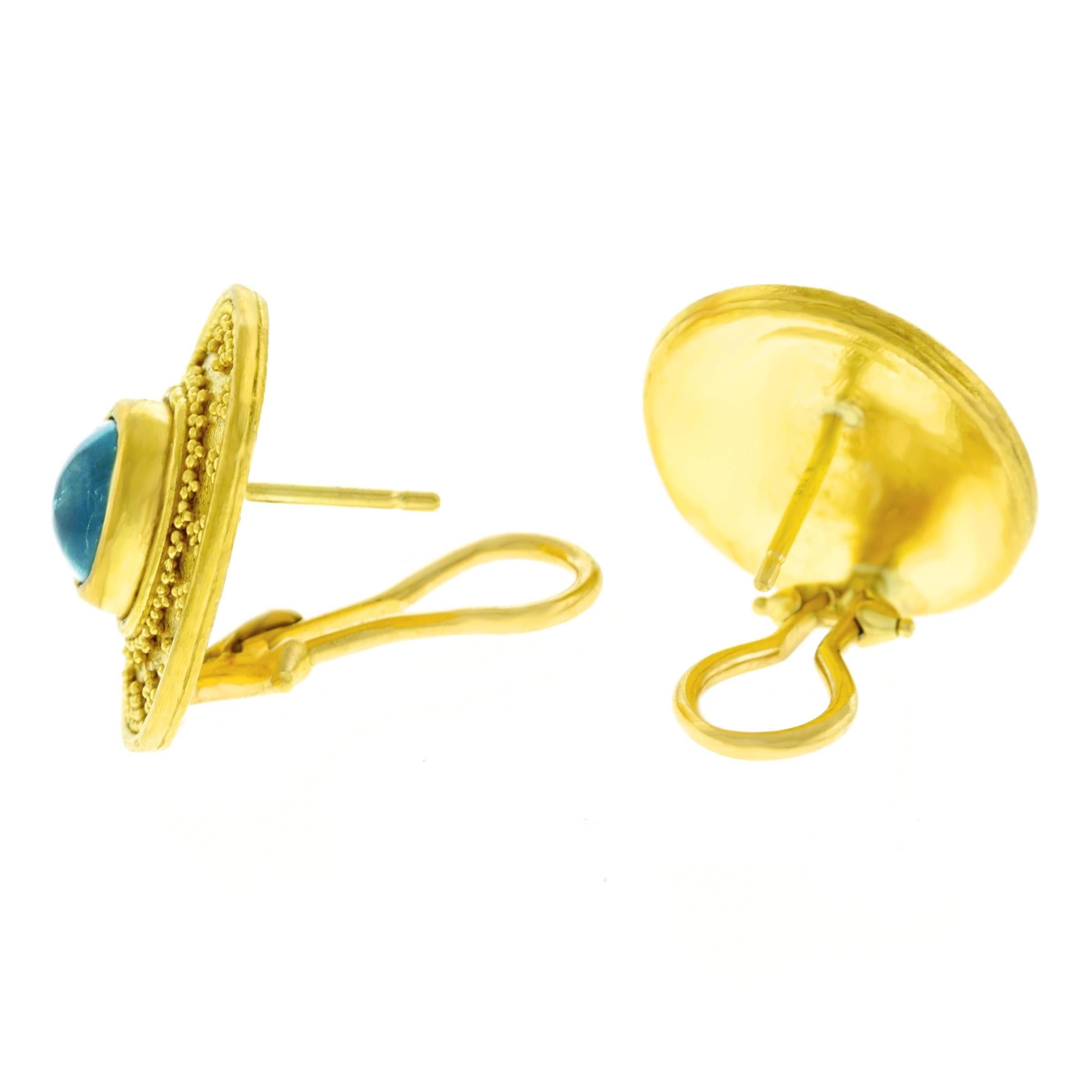 Maija Neimanis Archaic Motif Tourmaline Set Gold Earrings 3