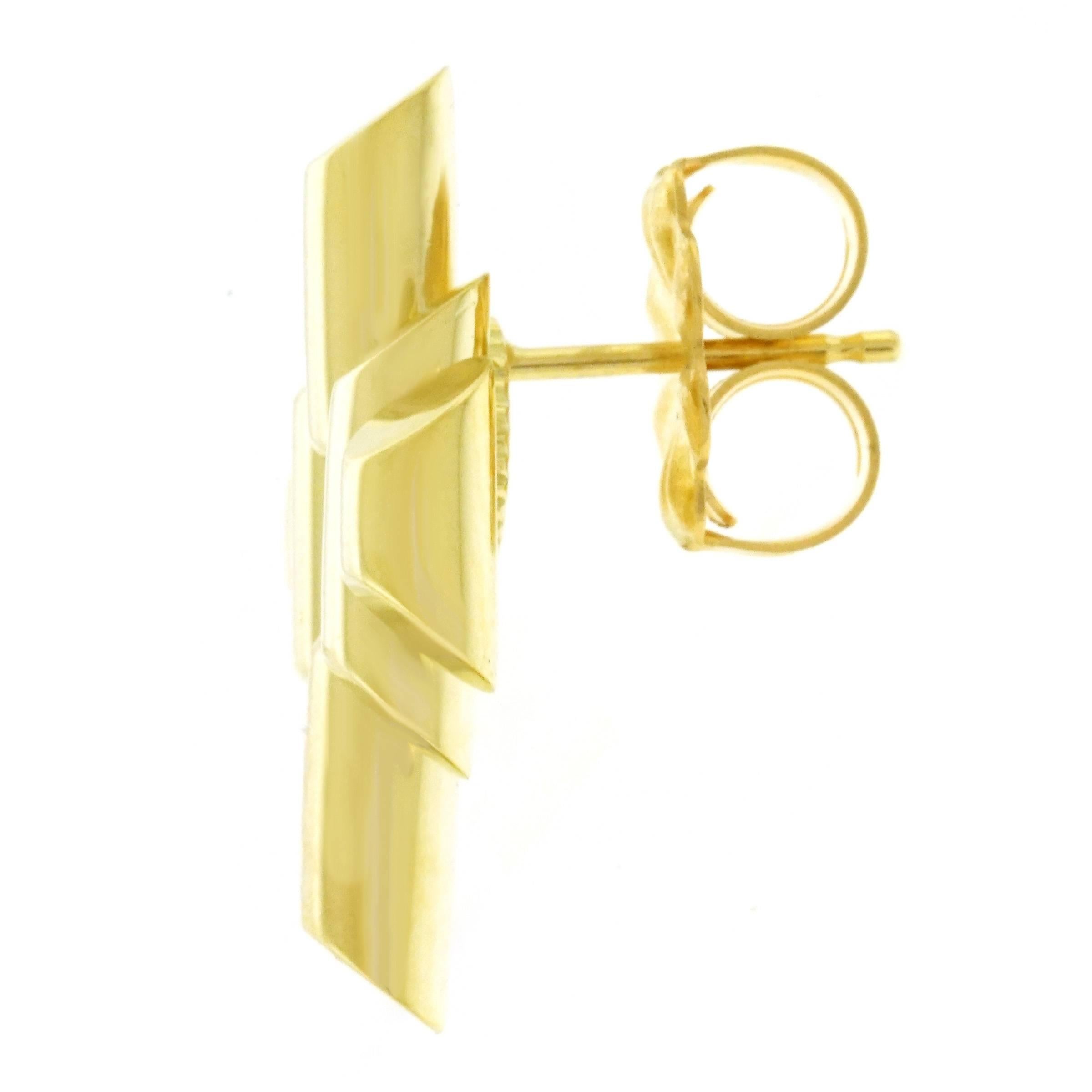 Tiffany and Co. Art Deco Gold Earrings 3