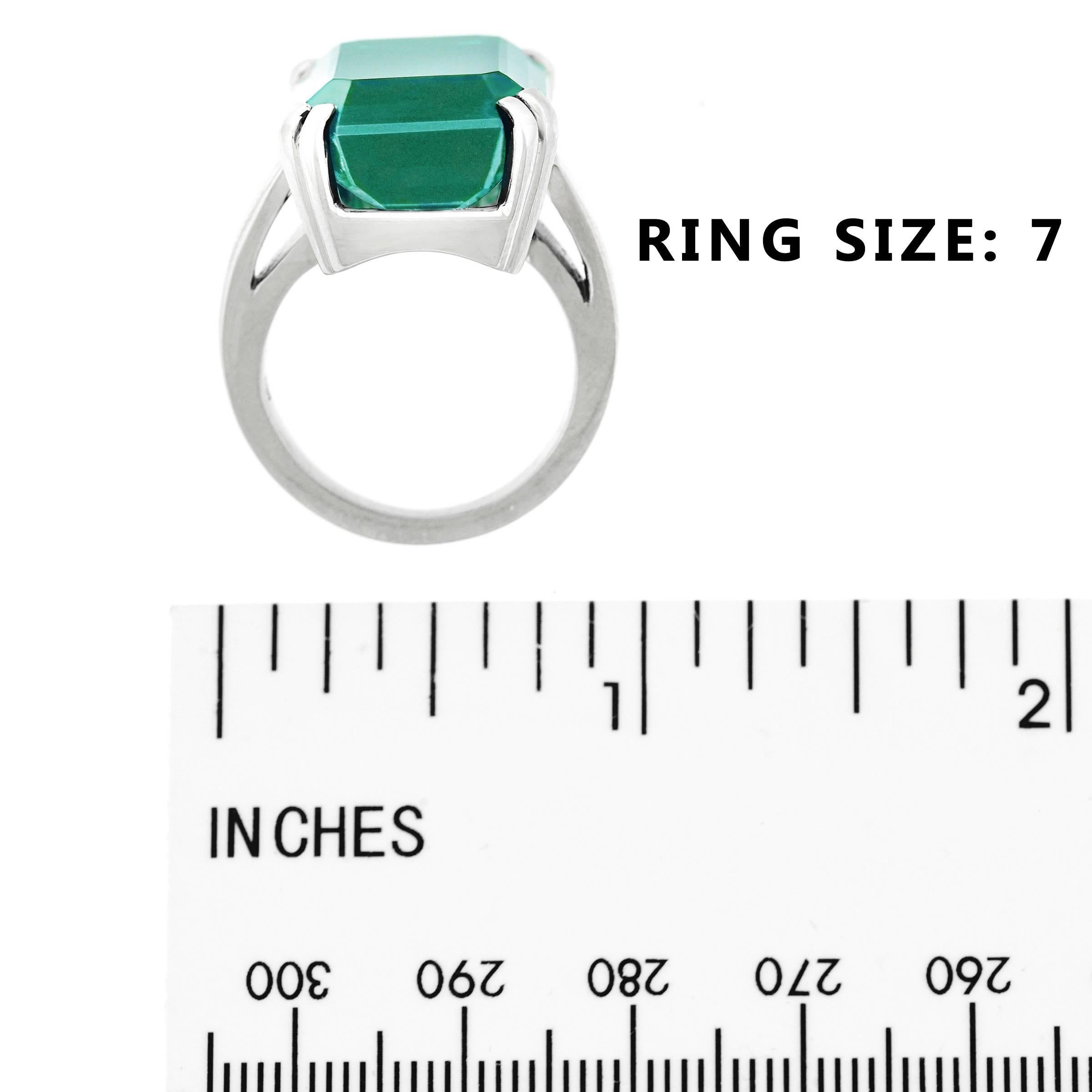 Stunning Huge Blue-Green Tourmaline Set Platinum Ring 2