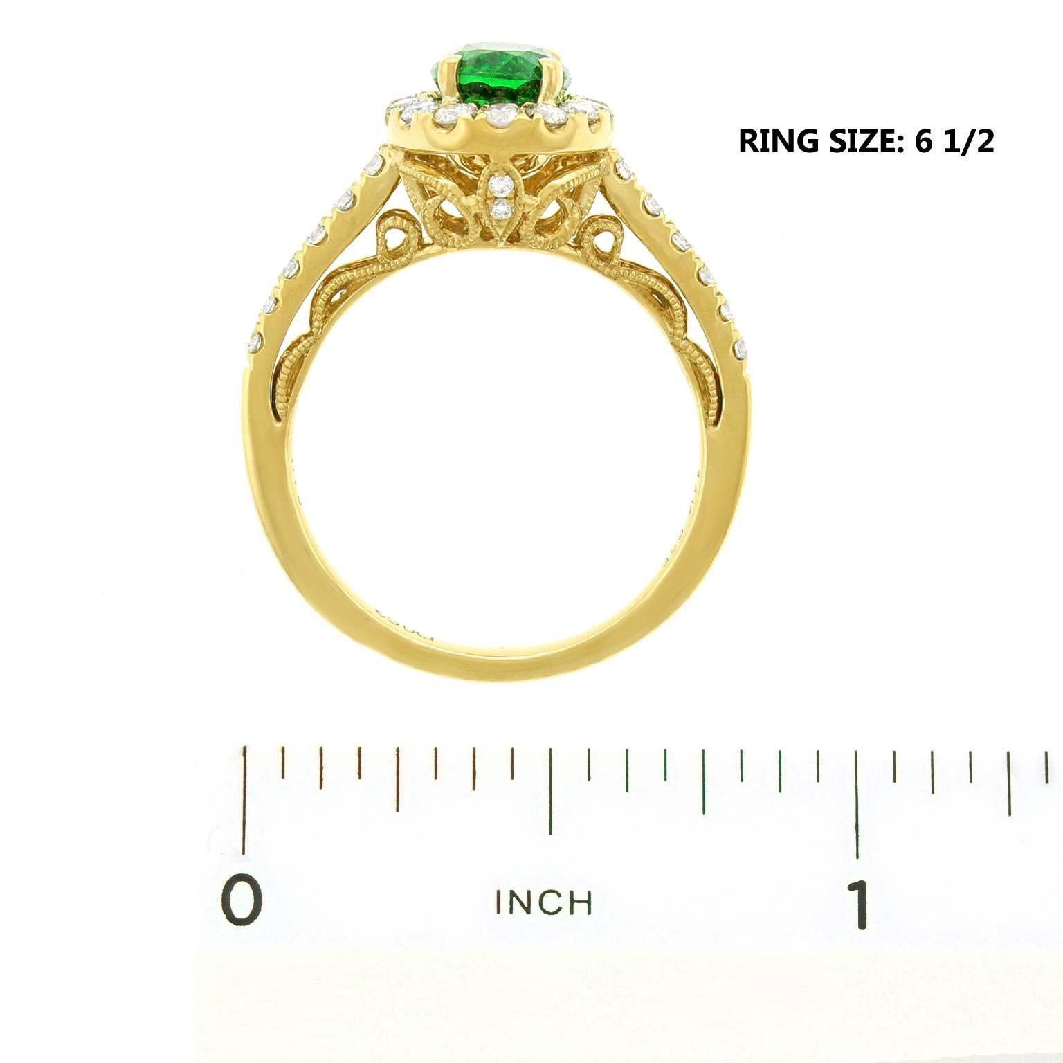 Tsavorite Diamond and Gold Ring 2