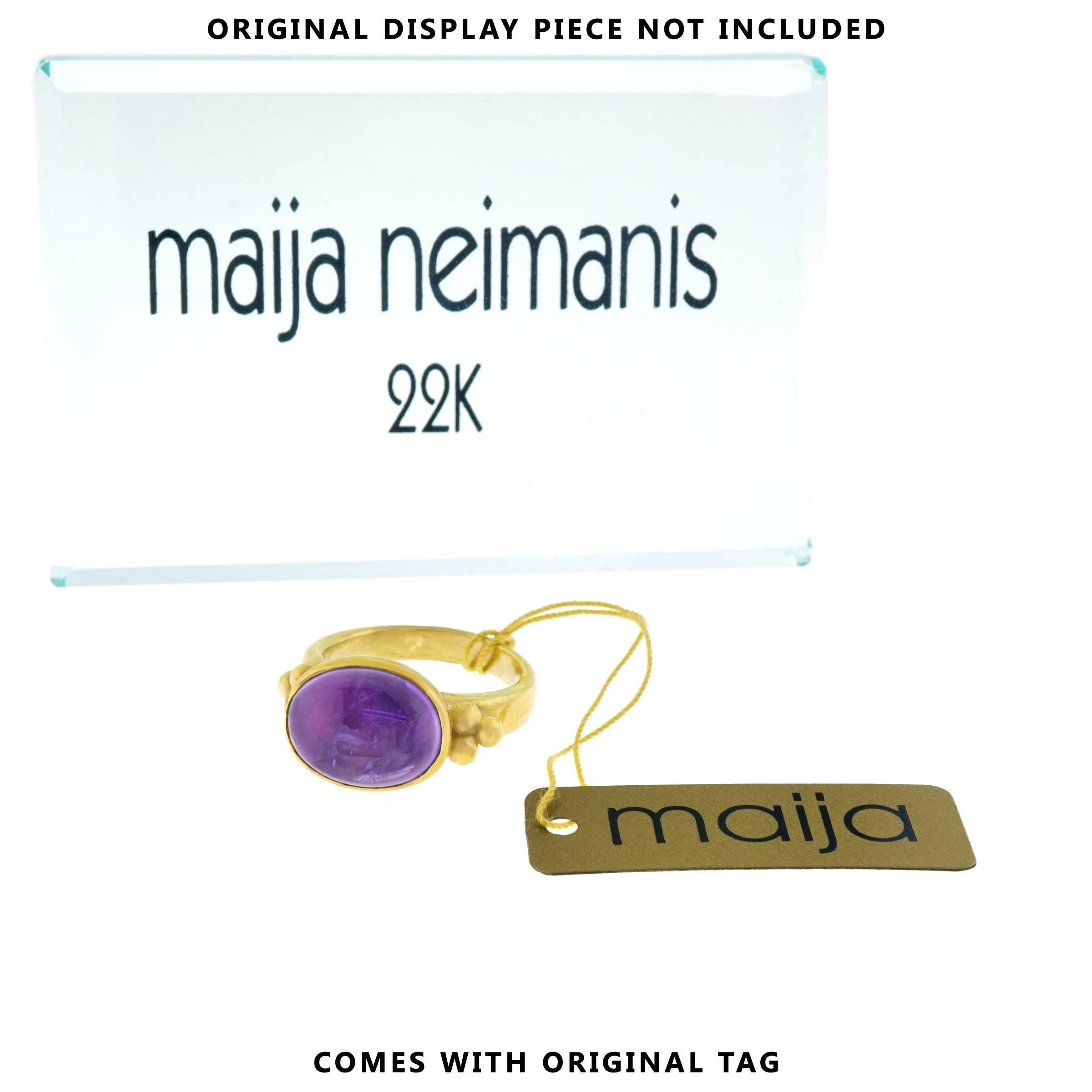 Maija Neimanis Amethyst Cabochon Gold Ring In Excellent Condition In Litchfield, CT