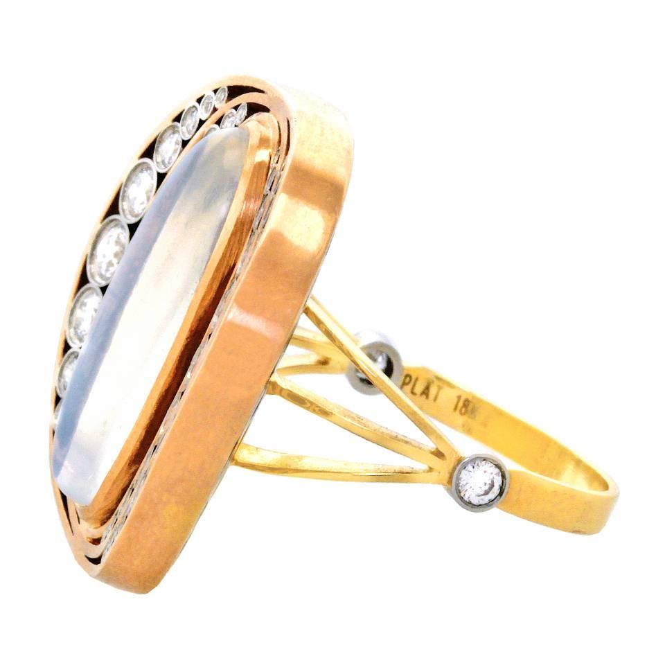Alchemy Collection Moon and Stars Gold Platinum Ring 3