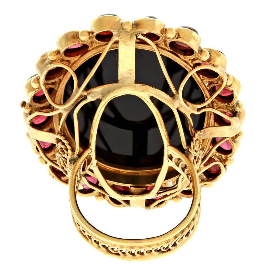 Huge 1960s Gold Fashion Ring 5