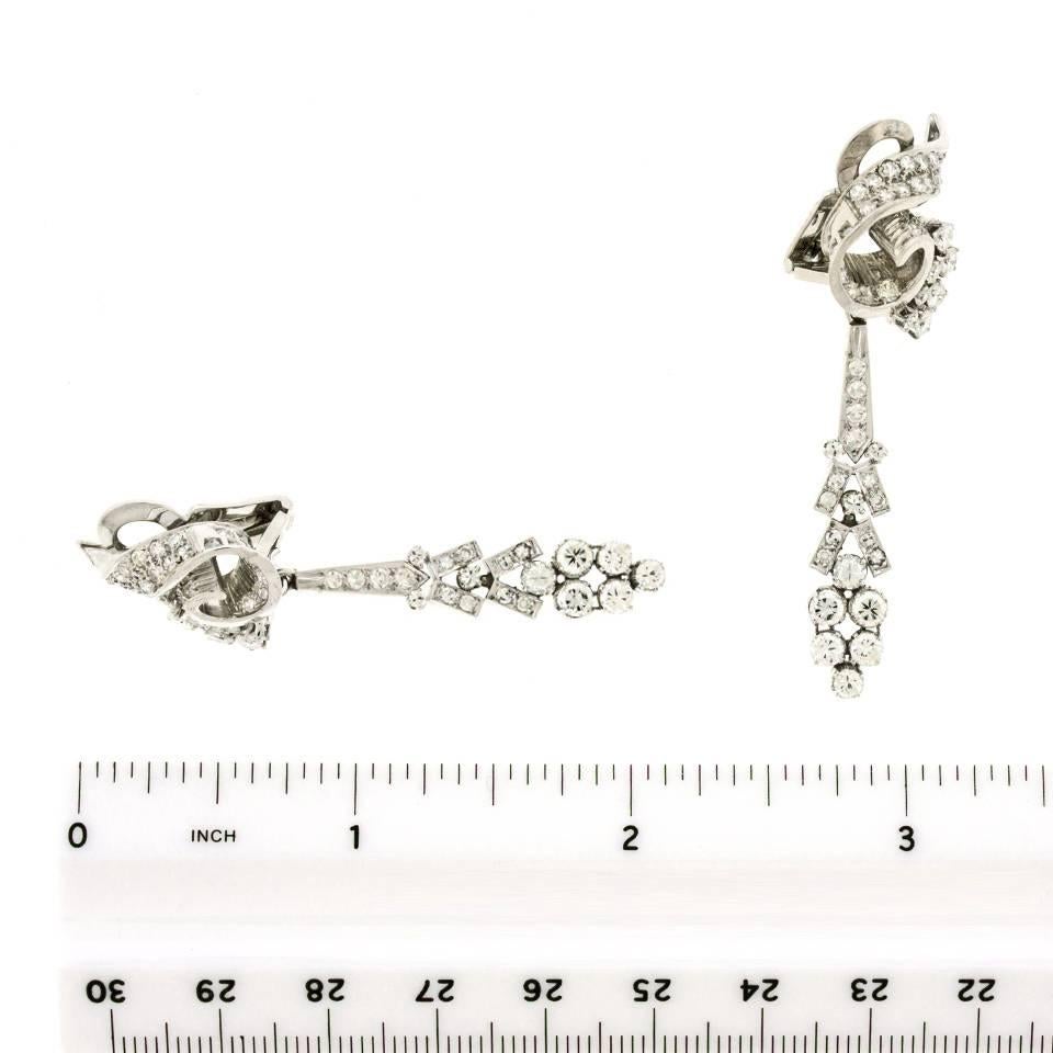 Elegant Fifties Diamond Chandelier Earrings 2