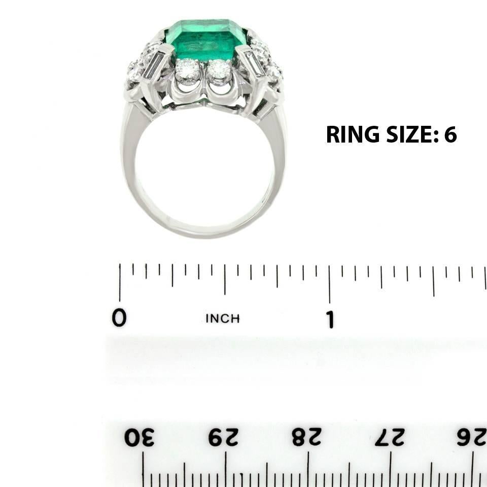 4.0 Carat GIA Columbian Emerald Diamond  Gold Ring  2