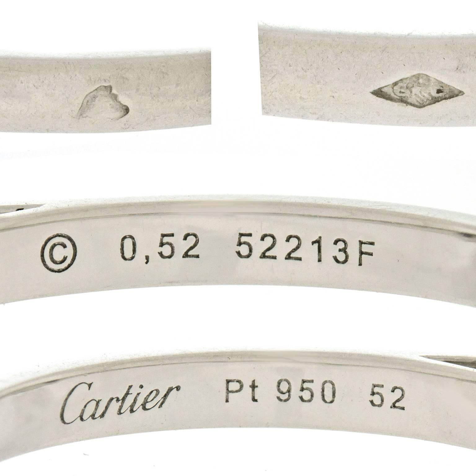 Cartier Diamond Platinum Engagement Ring 1