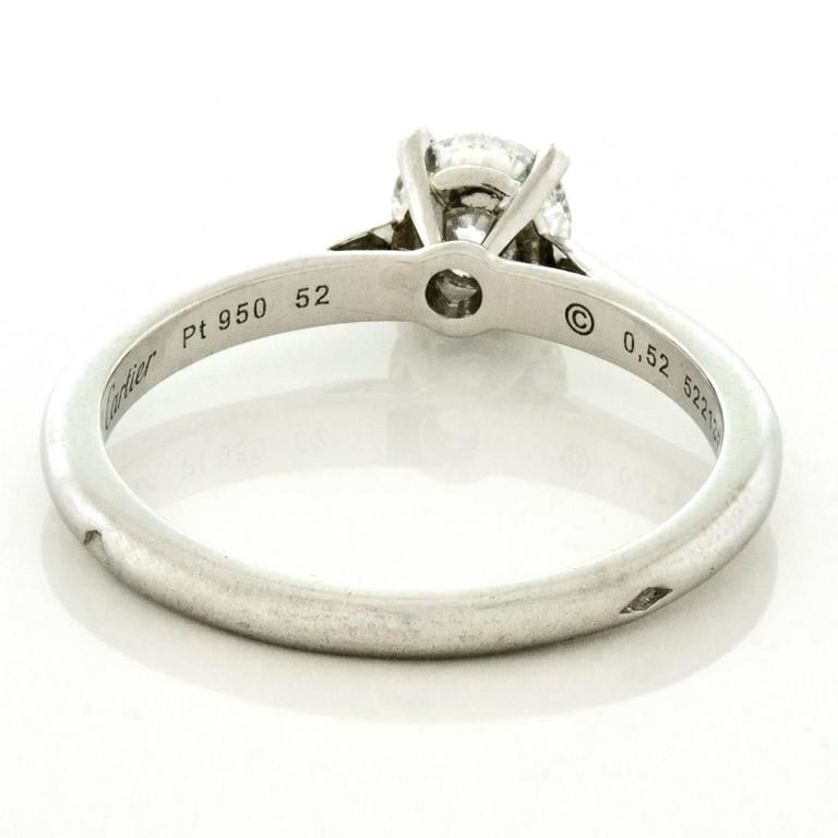 Cartier Diamond Platinum Engagement Ring at 1stdibs