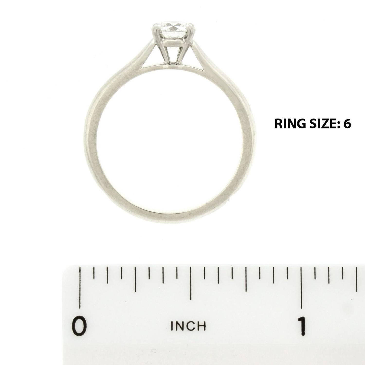 Cartier Diamond Platinum Engagement Ring For Sale at 1stdibs
