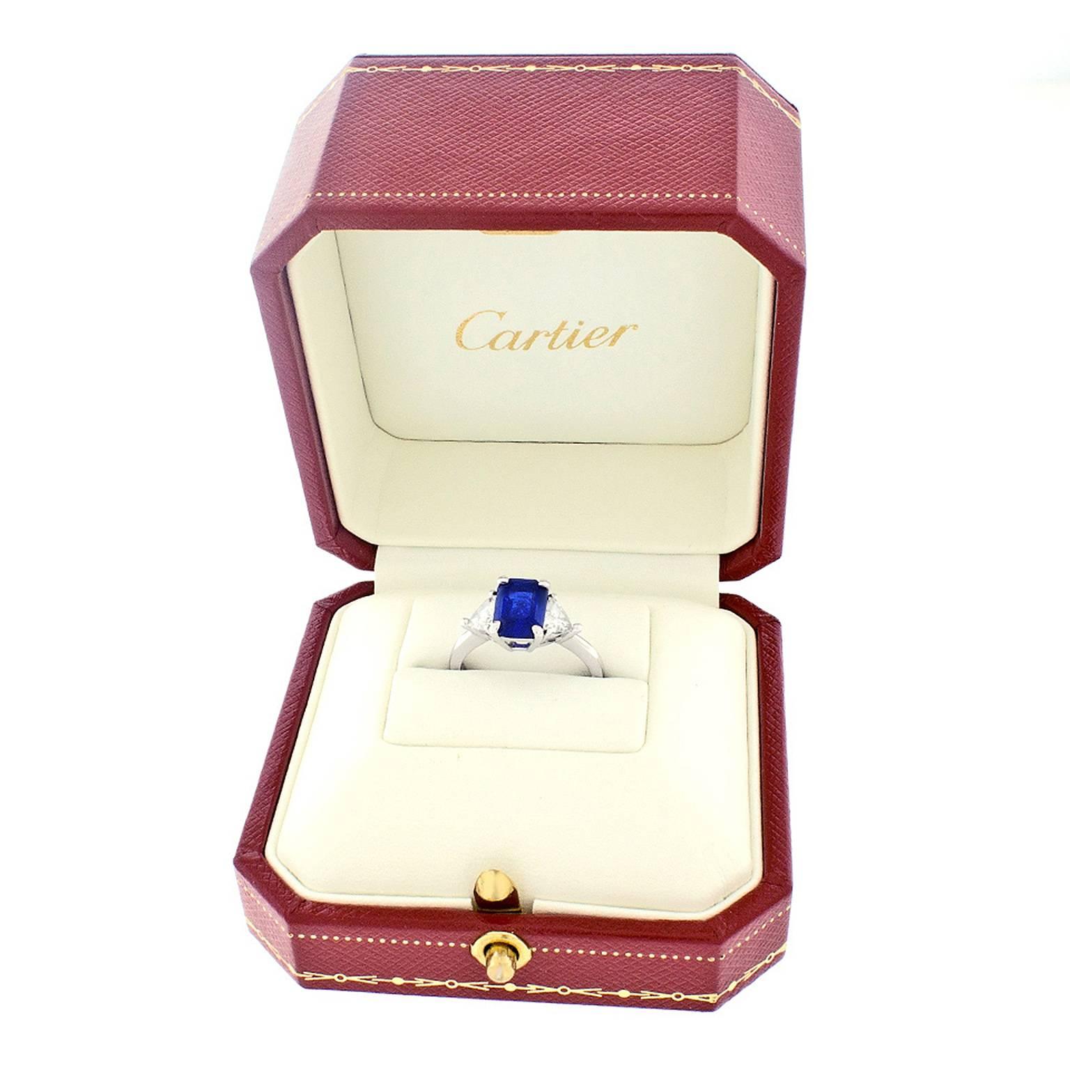 Cartier No-Heat Burma Sapphire & Diamond Ring 1
