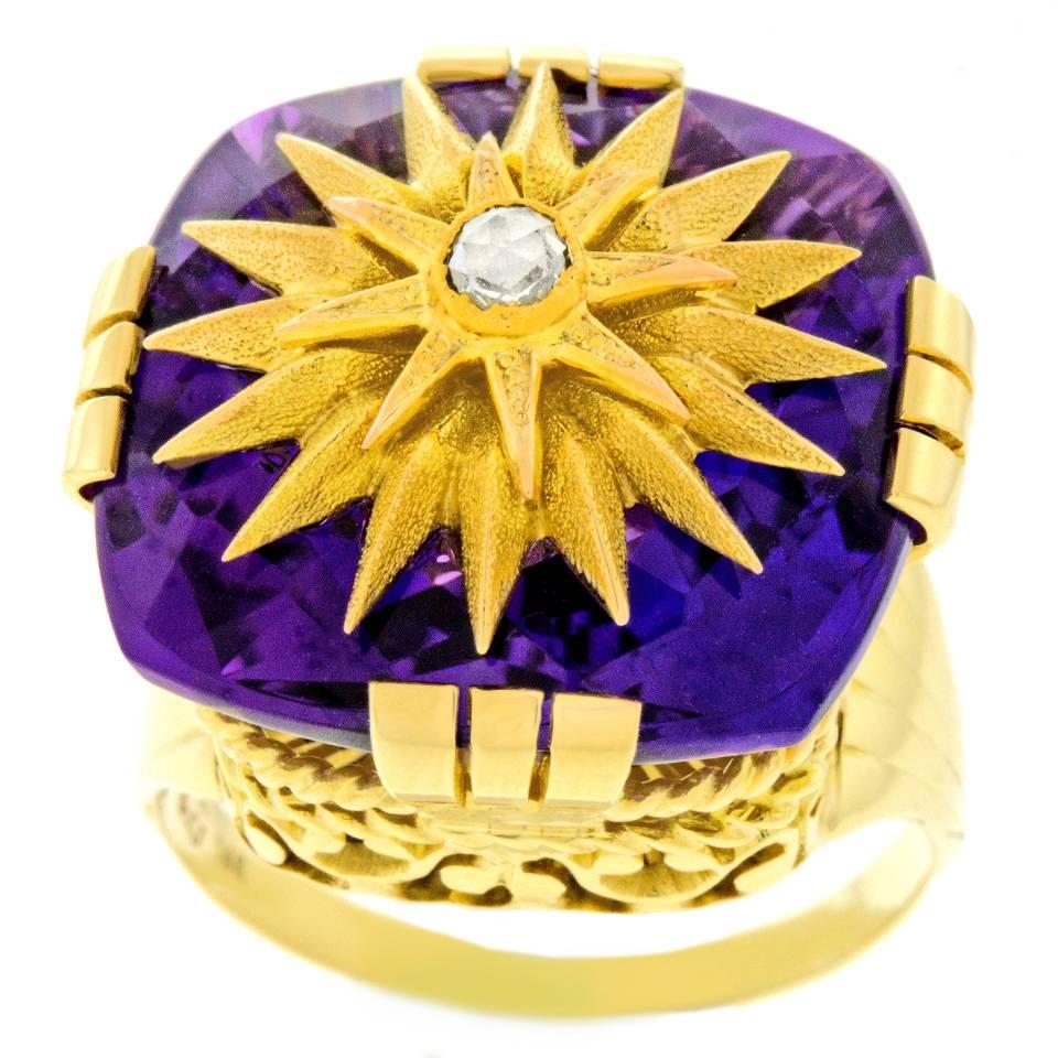 One-of-a-kind Gold Ring From Lawrence Jeffrey In Excellent Condition In Litchfield, CT