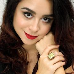 Bold Fifties Yellow Gold Cocktail Ring with 25 Carat Yellow Beryl & Rubies