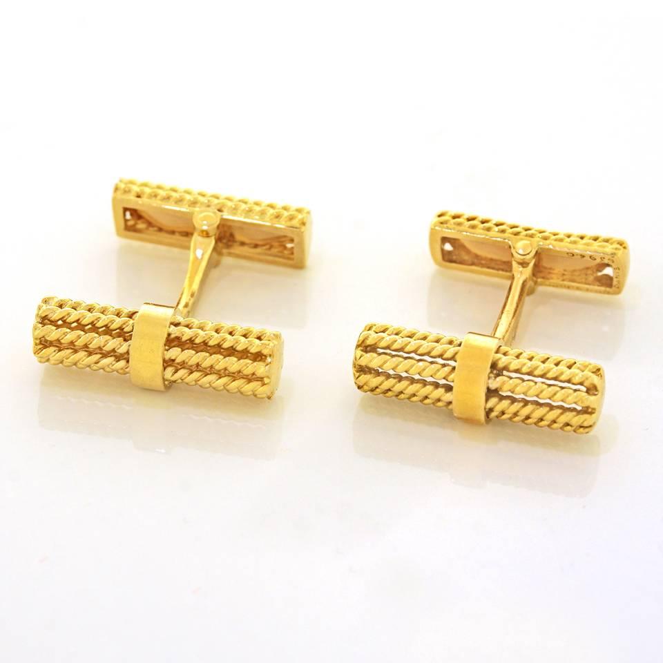 Marchak Fifties Rope Twist Gold Cufflinks 4