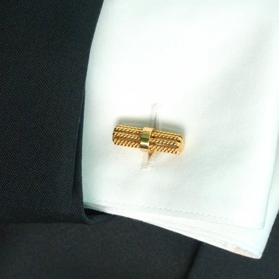 Circa 1950s, 18k, Marchak, Paris France.   Fifties chic meets cool French style. These Marchak rope motif cufflinks are flawless with a suit, delightfully sporty dressing up a jacket, or dressed down with a blazer and jeans (my personal favorite).