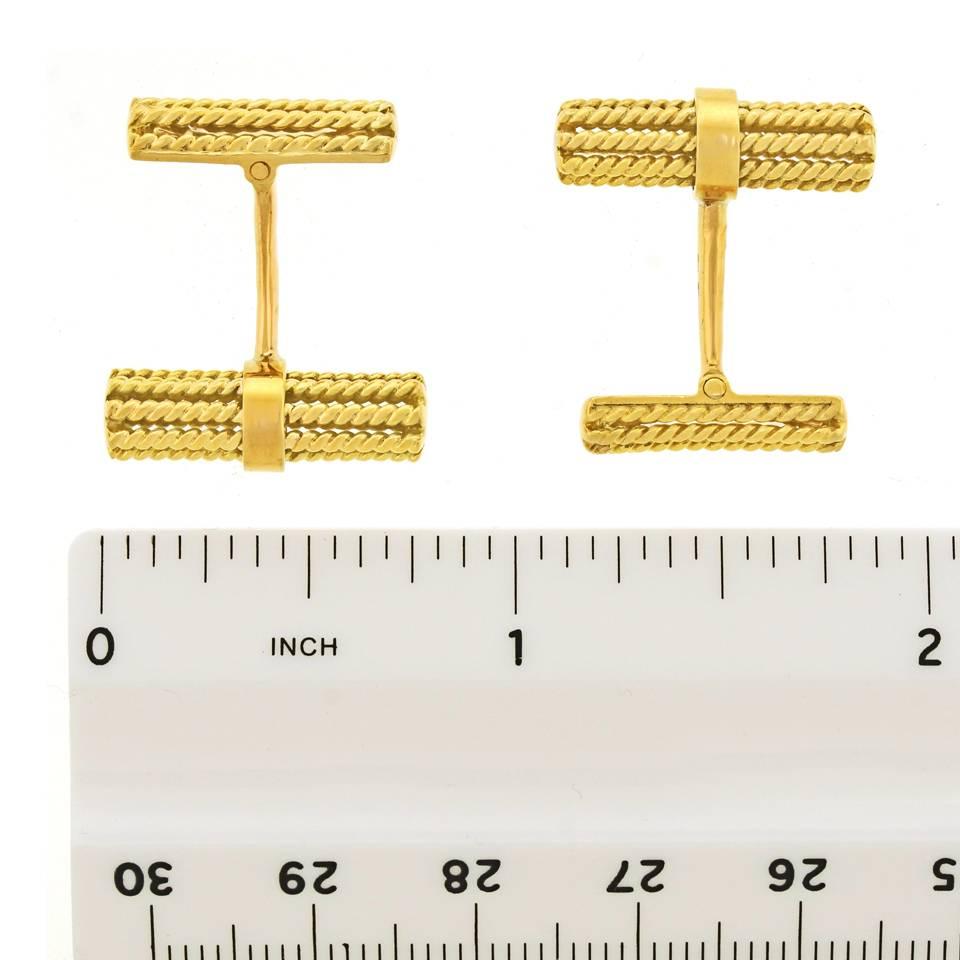 Marchak Fifties Rope Twist Gold Cufflinks 2