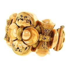 French Antique Gold Cuff Bracelet