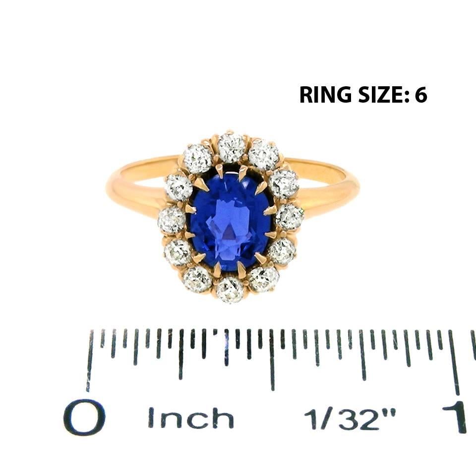 Antique Sapphire Diamond Gold Ring 1