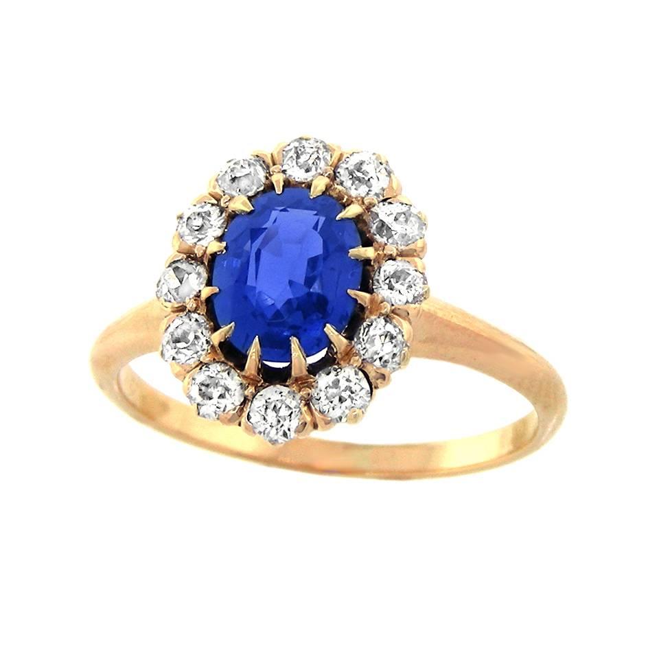 Antique Sapphire Diamond Gold Ring 4