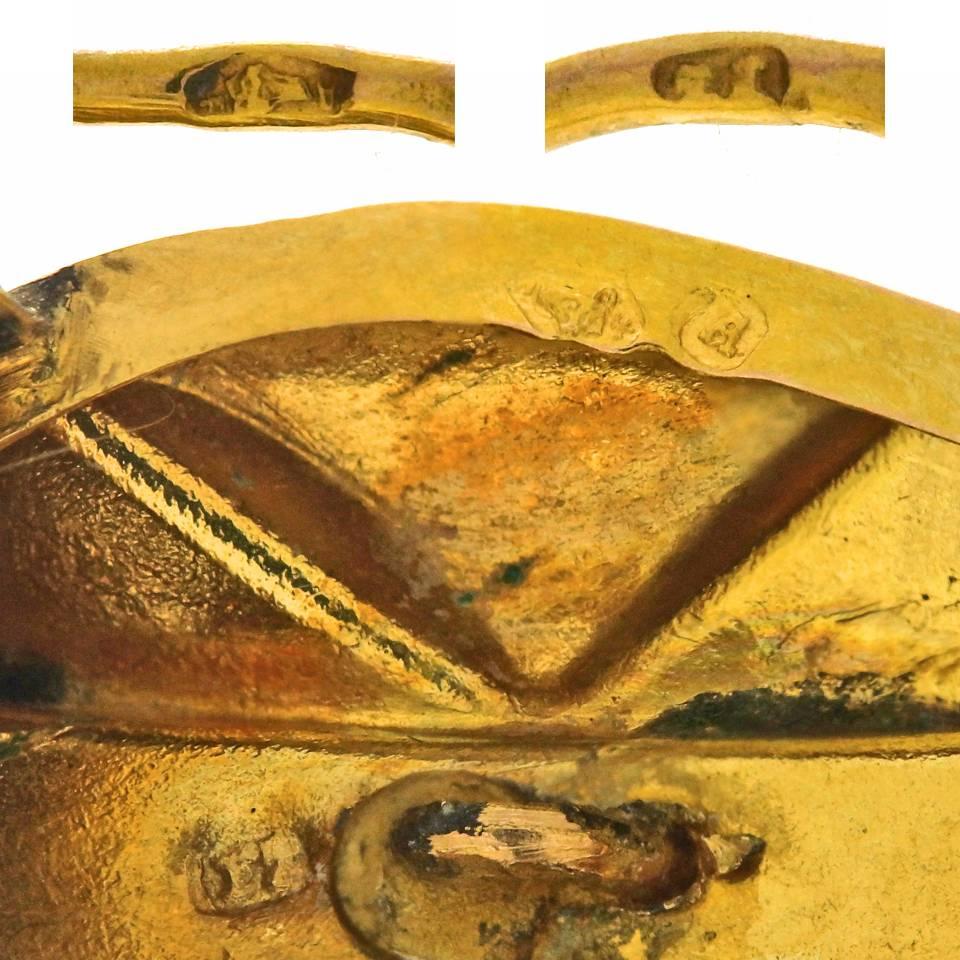 Women's Antique Austro-Hungarian Turquoise Gold Dangle Earrings