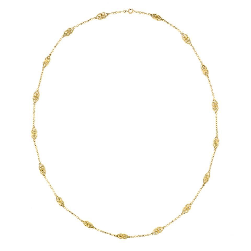 gold filigree chain necklace