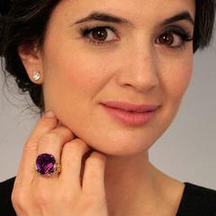 Alchemy Collection Purple Check on Gold Ring