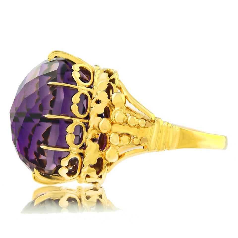 Alchemy Collection Purple Check on Gold Ring 4