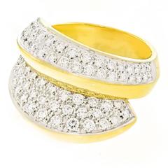Damiani Huge Pave Diamond and Gold Ring 8