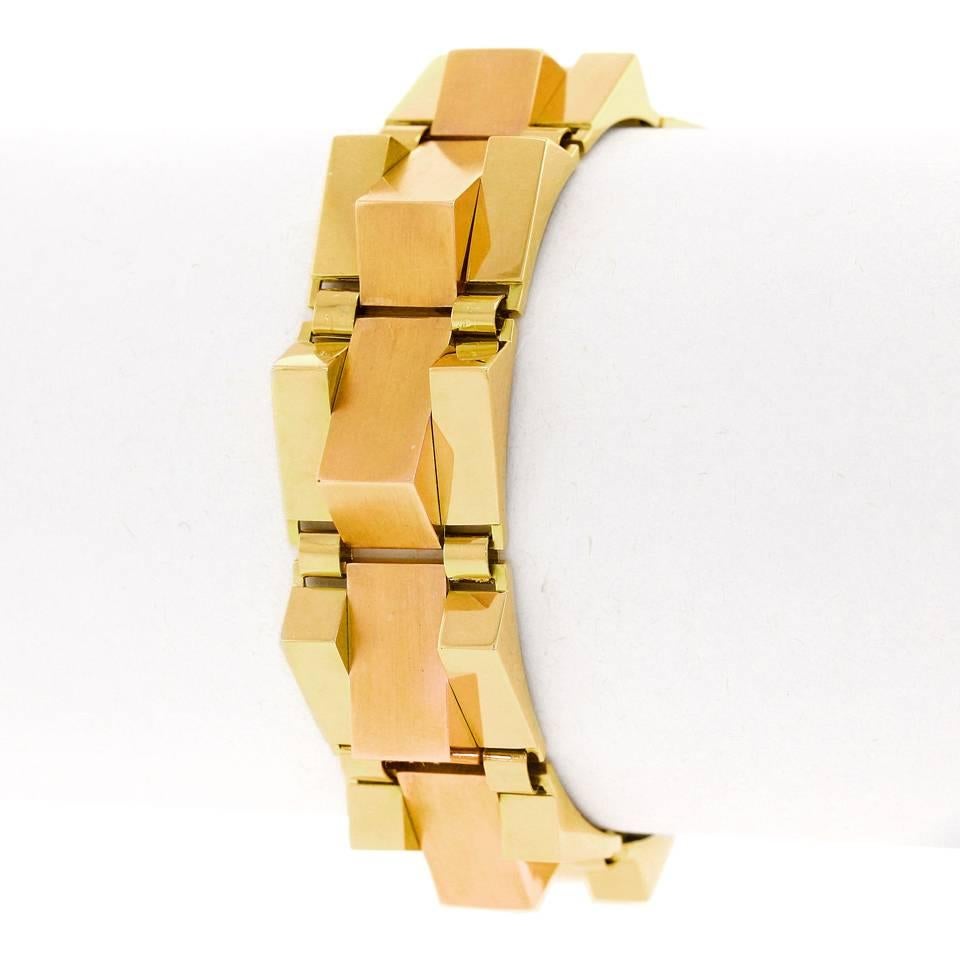 Art Deco Geometric French Gold Bracelet 5