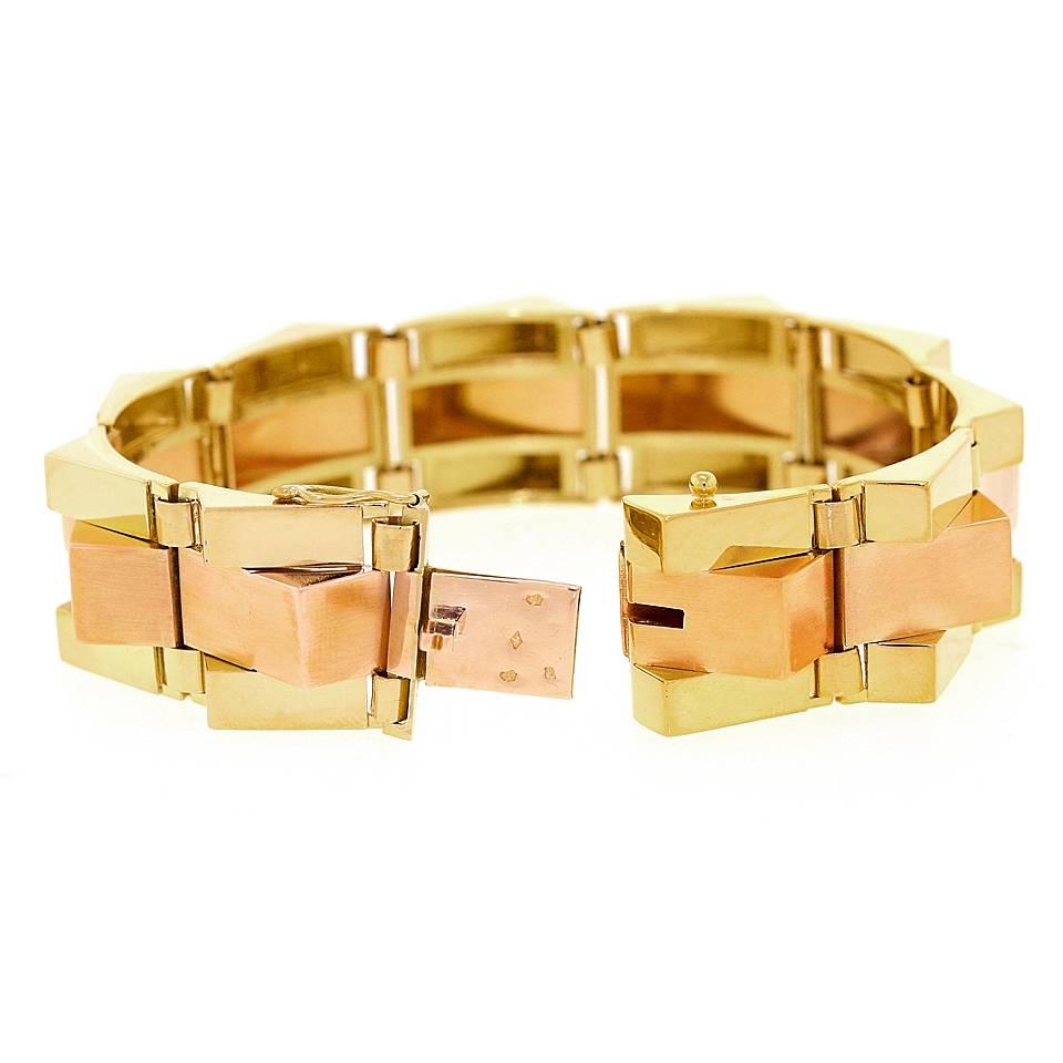 Art Deco Geometric French Gold Bracelet 3