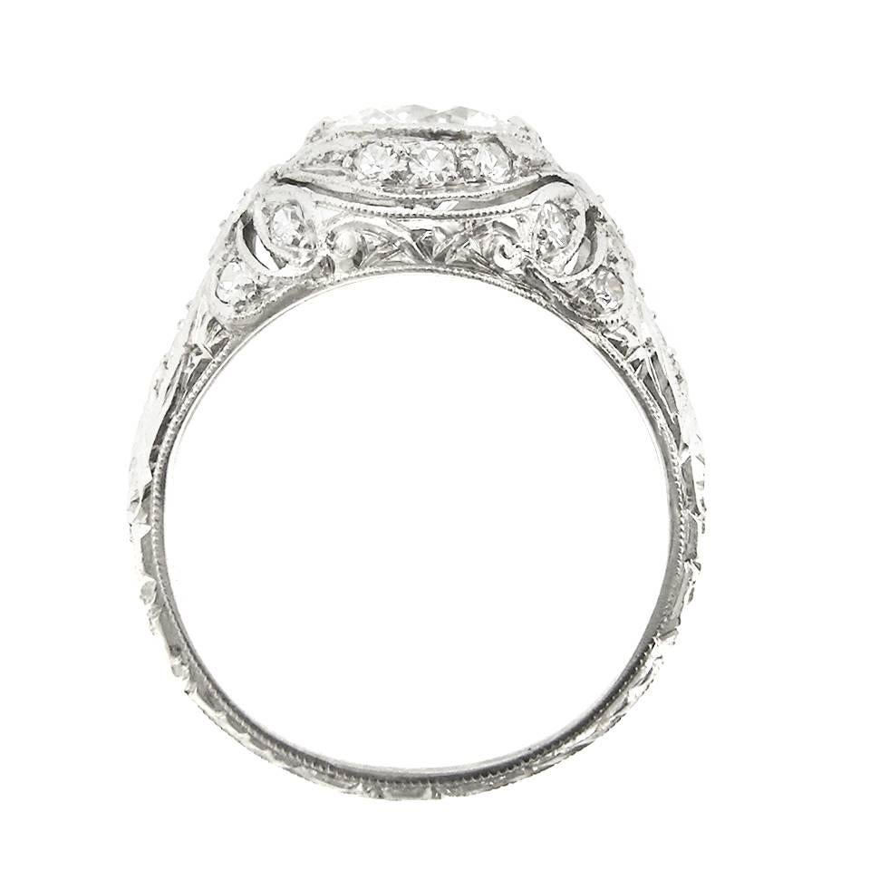 Art Deco 1.30ct Diamond and Platinum Ring 3