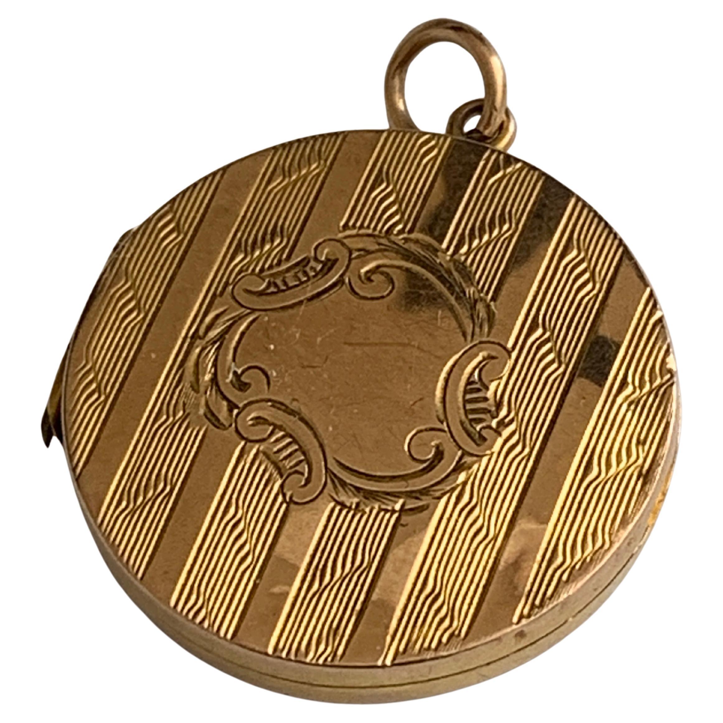 Antico medaglione vittoriano in oro 9ct, datato 1857